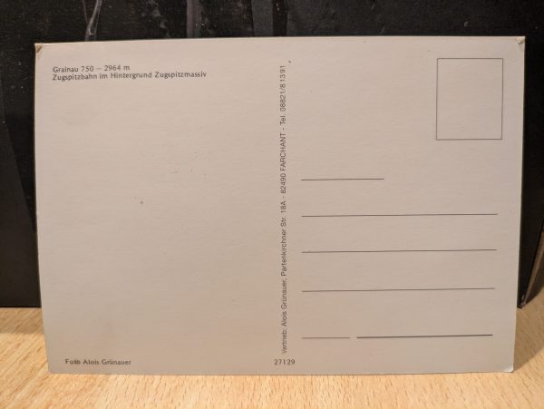 Postkarte Grainau 750-2964m Zugspitzbahn im Hintergrund Zugspitzmassiv – Bild 2