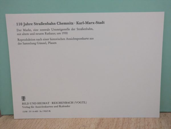 Postkarten" Chronik 110 Jahre Straßenbahn Chemnitz*Karl-Marx-Stadt " – Bild 11