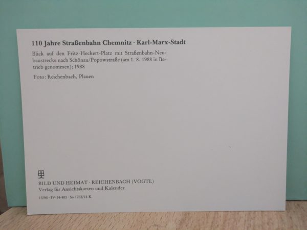 Postkarten" Chronik 110 Jahre Straßenbahn Chemnitz*Karl-Marx-Stadt " – Bild 13