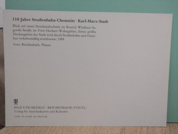 Postkarten" Chronik 110 Jahre Straßenbahn Chemnitz*Karl-Marx-Stadt " – Bild 15