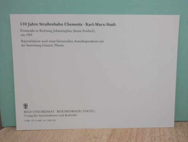 Postkarten" Chronik 110 Jahre Straßenbahn Chemnitz*Karl-Marx-Stadt " – Bild 22