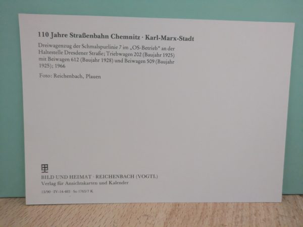 Postkarten" Chronik 110 Jahre Straßenbahn Chemnitz*Karl-Marx-Stadt " – Bild 30