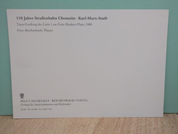 Postkarten" Chronik 110 Jahre Straßenbahn Chemnitz*Karl-Marx-Stadt " – Bild 32