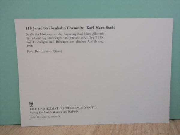 Postkarten" Chronik 110 Jahre Straßenbahn Chemnitz*Karl-Marx-Stadt " – Bild 35