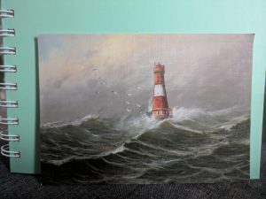 Postkarte "Leuchtturm im Sturm"