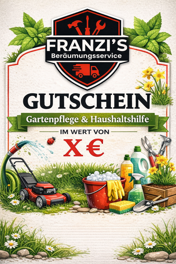 Gutschein – Gartenpflege & Haushaltshilfe im Wert von 100 €